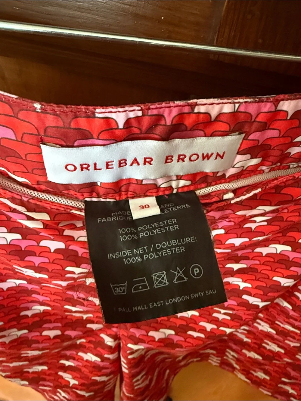 Orlebar Brown Red and White Patterned Men’s Swim Bermudas